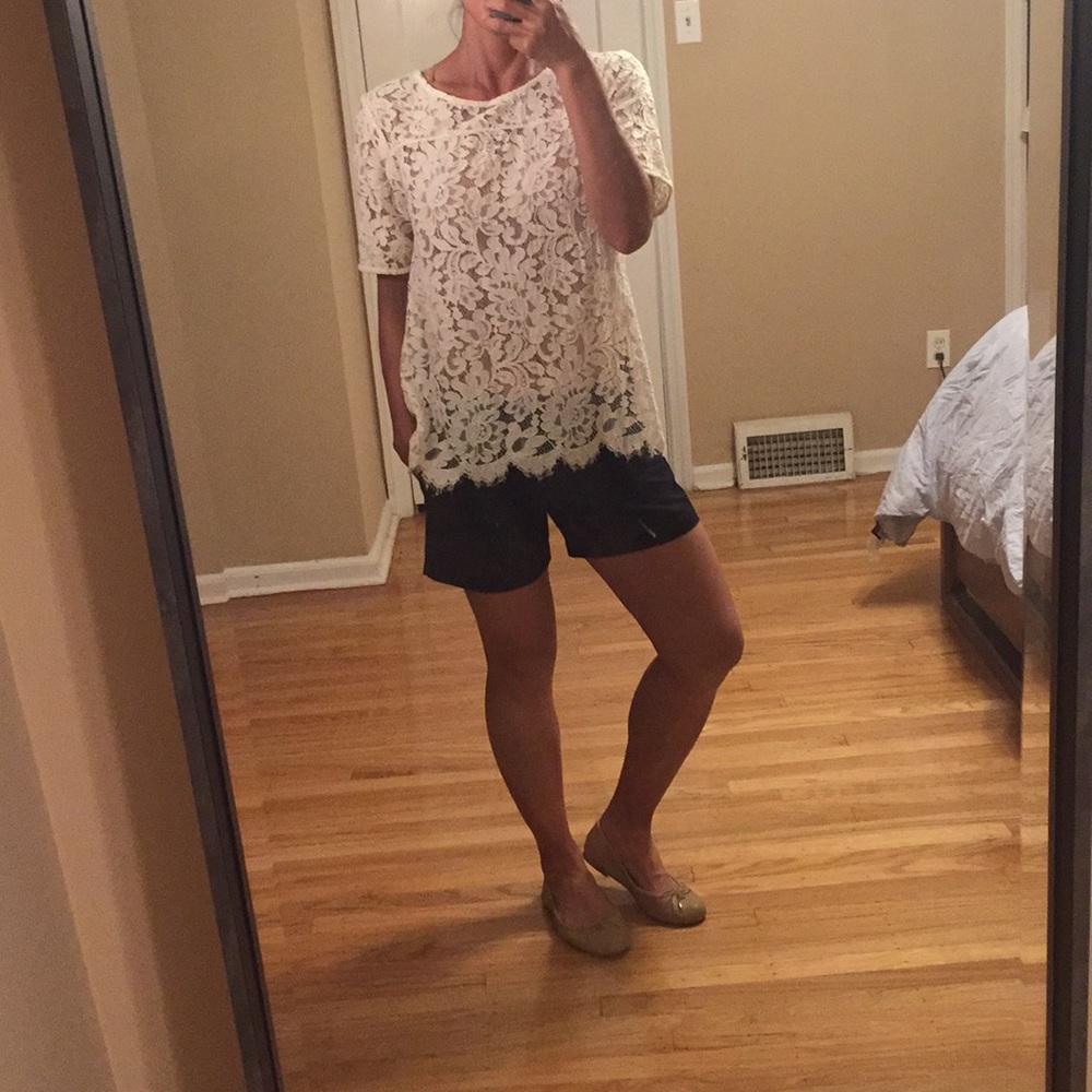 Loft ivory lace top size small